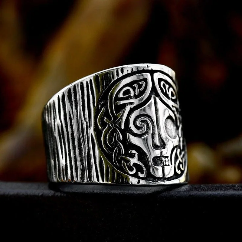 boho rings for women -Men's Punk Mask Ring