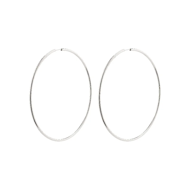 fine gold earrings for women -APRIL maxi hoop earrings silver-plated