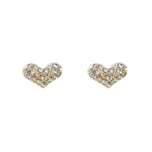 large hoop earrings for women -Clear Heart Crystal Rhinestone Pave Invisible Clip On Earrings