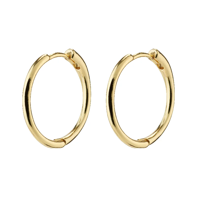 trendy drop earrings for women -EANNA medium hoops gold-plated