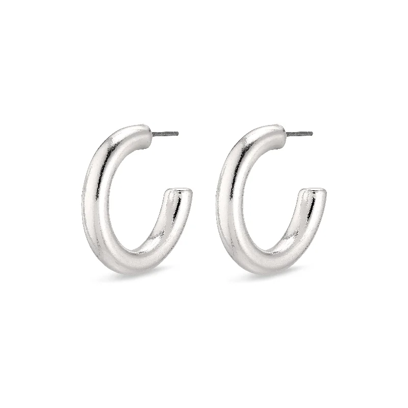 minimal earrings for women -MADDIE chunky hoop earrings silver-plated