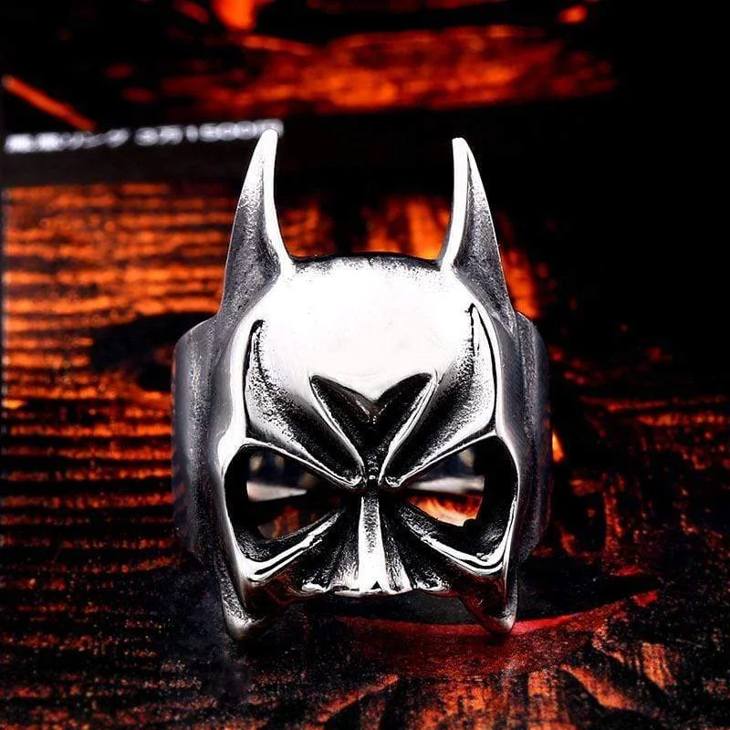 sapphire rings for women -Men's Punk Batman Head Ring