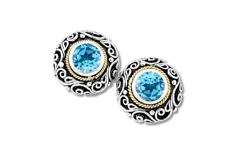 fashion earrings for women -Imun Earrings- Blue Topaz