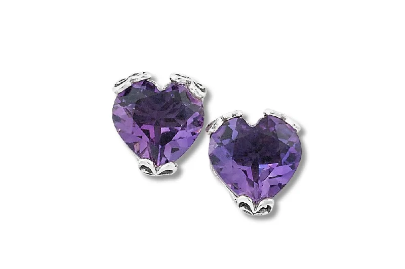 colorful earrings for women -Glow Heart Earrings- Amethyst