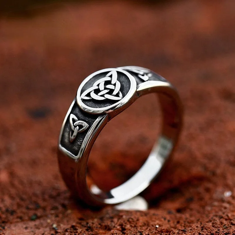 infinity rings for women -Men's Punk Celtic Knot Ring