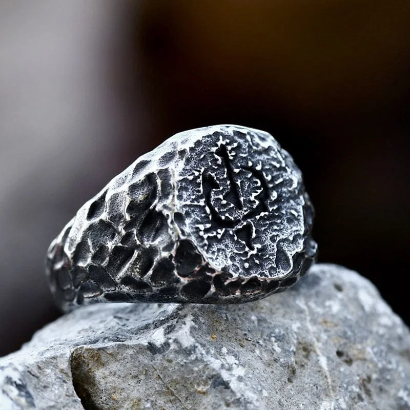 custom diamond rings for women -Men's Punk Irregular Imitation Stone Ring