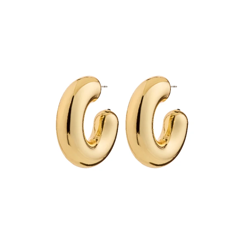 heart-shaped earrings for women -FREJA WEWER x PILGRIM Napoli hoops medium, gold-plated