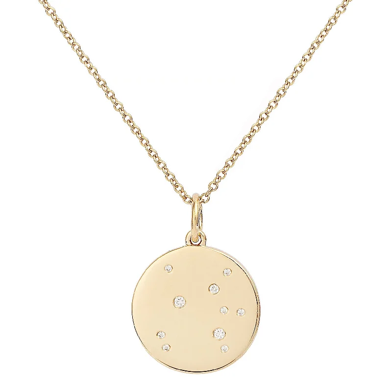 delicate chain necklaces for women -Star Badge Sagittarius 18K Gold Necklace w. Diamonds