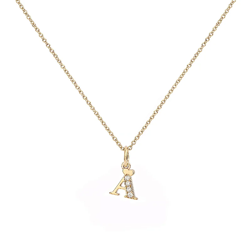 personalized crystal necklaces for women -Love Letter Ä 18K Gold Necklace w. Diamonds