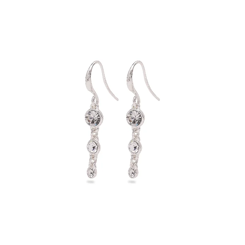 statement hoop earrings for women -LUCIA crystal earrings silver-plated