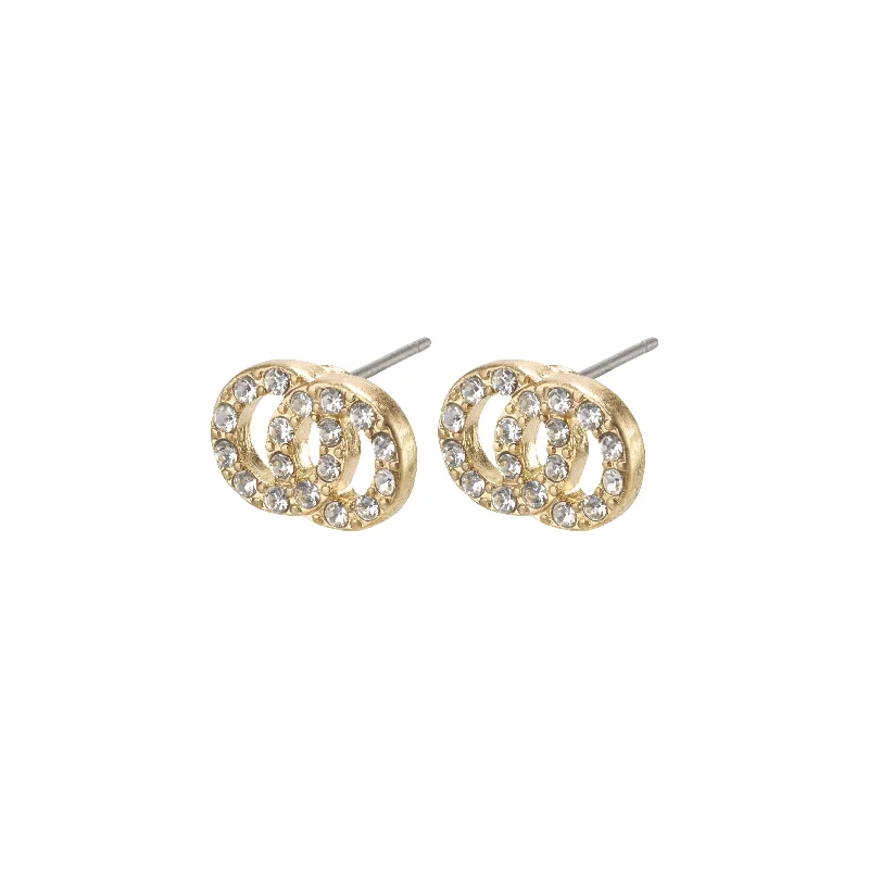 gold earrings with diamonds -VICTORIA crystal earrings gold-plated