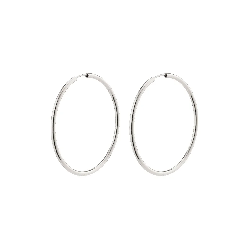 stackable earrings for women -APRIL medium-size hoop earrings silver-plated