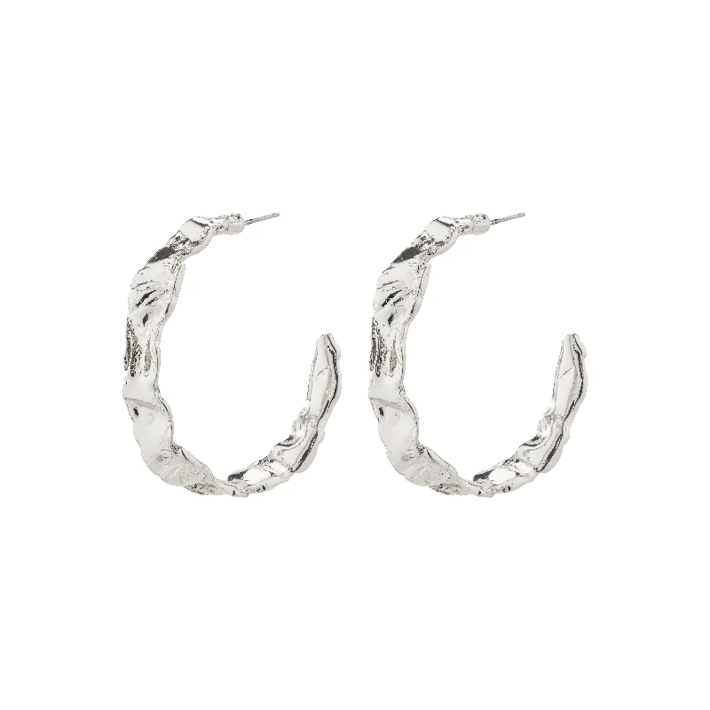 classic pearl earrings for women -JULITA semi-hoop earrings silver-plated