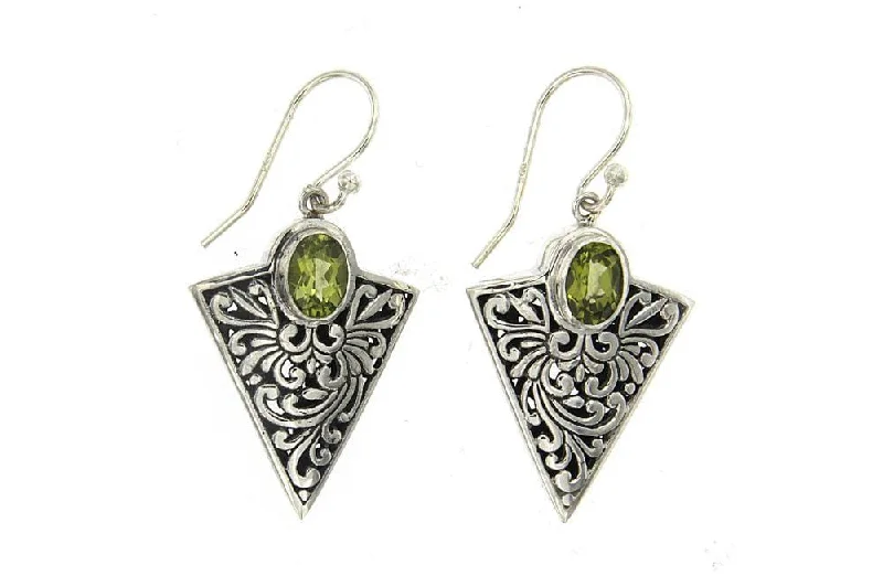 modern earrings for women -Arrowhead Earrings- Peridot