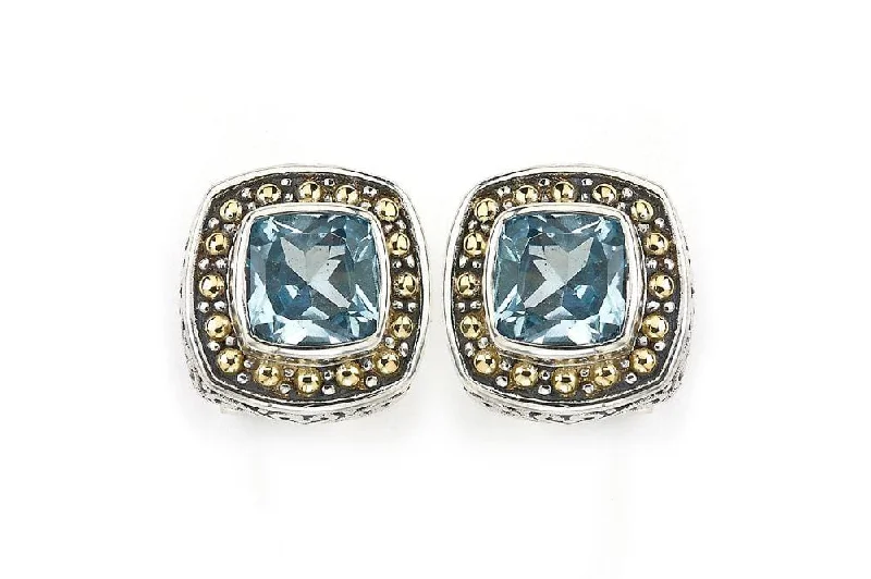 minimal earrings for women -Zion Earrings- Blue Topaz