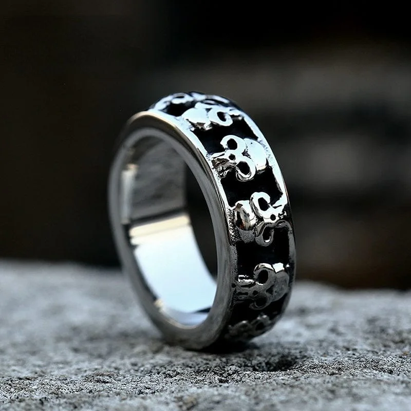 unique wedding rings for women -Men's Punk Skulls Ring