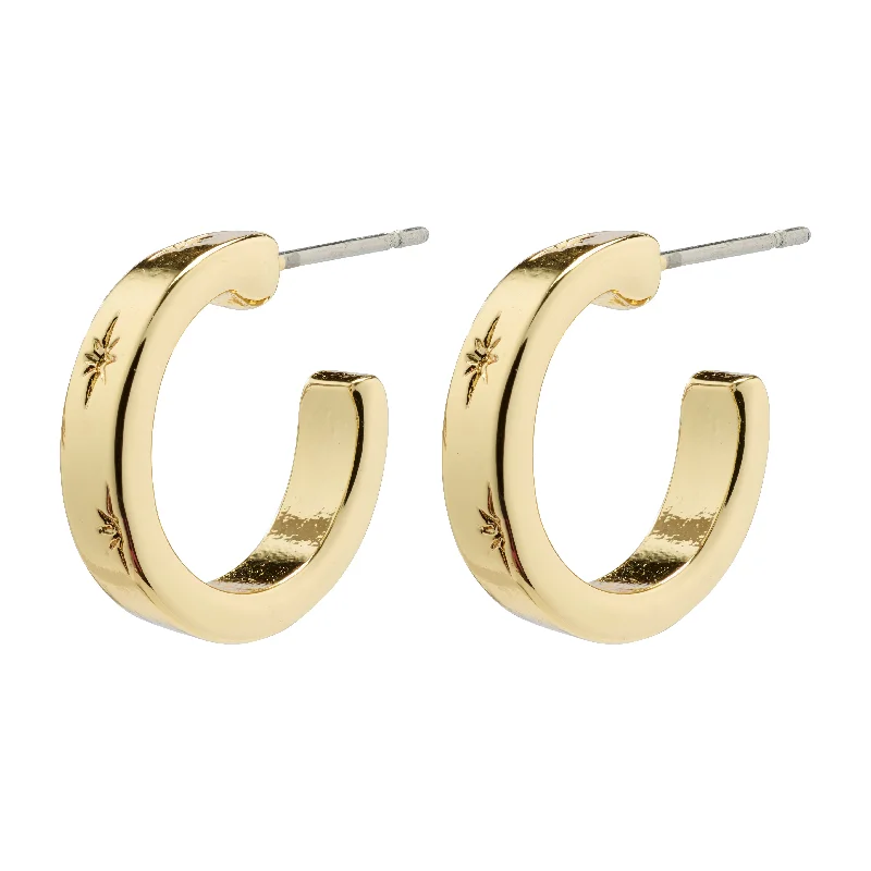 personalized earrings for women -EFIA huggie hoop earrings gold-plated