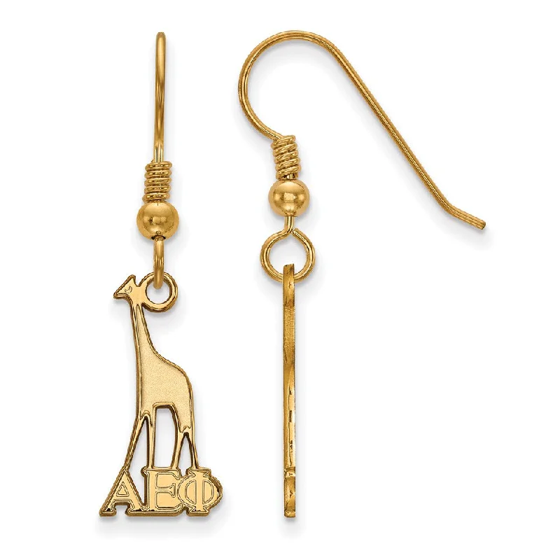 multi-layer earrings for women -14K Plated Silver Alpha Epsilon Phi Small Dangle Earrings