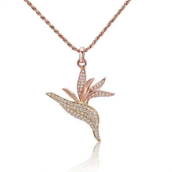 statement necklaces for women -Pavé Bird of Paradise Pendant