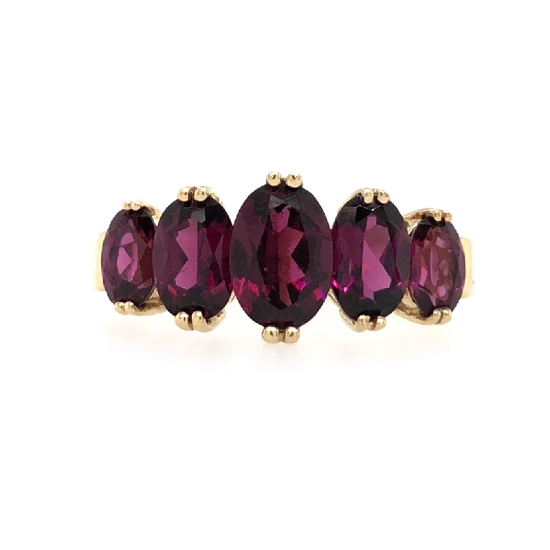 trendy rings for women -Almandine Garnet Ring