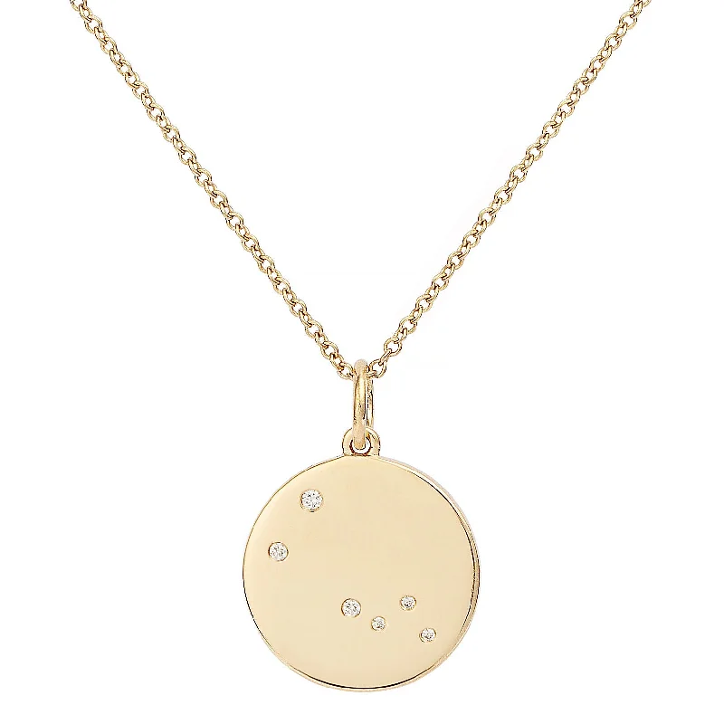 dazzling necklaces for women -Star Badge Taurus 18K Gold Necklace w. Diamonds