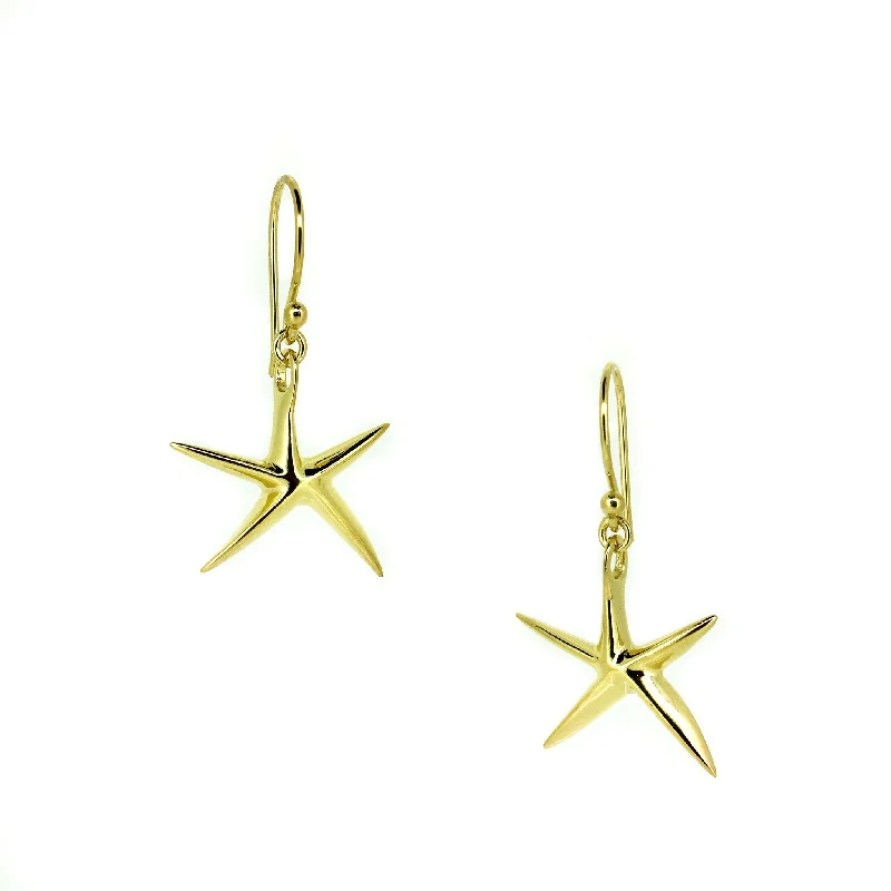 designer earrings for women -Starfish Earrings Gold