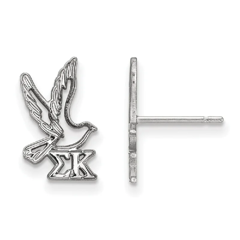 trendy earrings for women -Sterling Silver Sigma Kappa XS Post Earrings