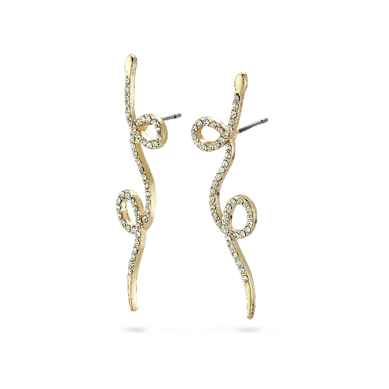 bridal drop earrings for women -EBBA crystal snake earrings gold-plated