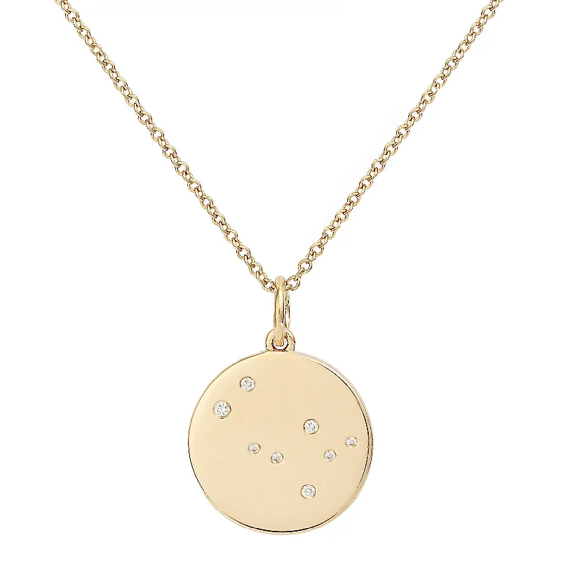 love necklace for women -Star Badge Gemini 18K Gold Necklace w. Diamonds