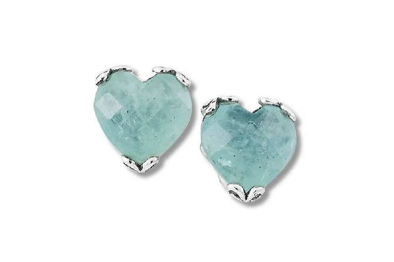 fashion hoop earrings for women -Glow Heart Earrings- Aquamarine