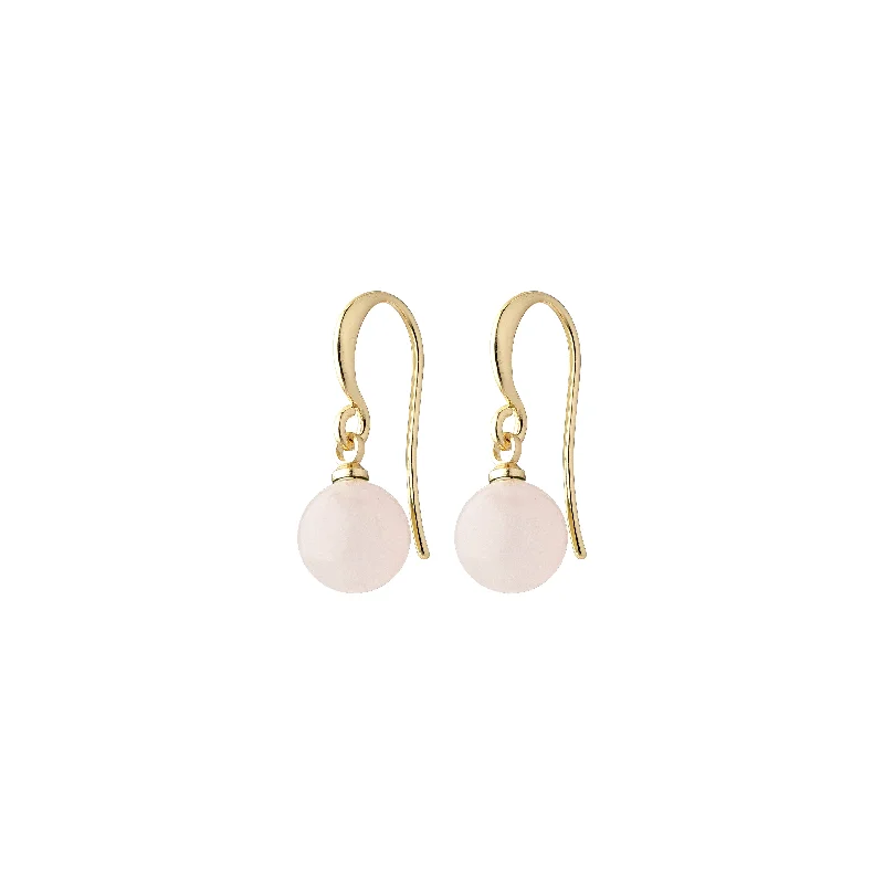 chic gold earrings for women -GOLDIE pink earrings gold-plated