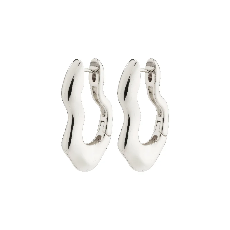 geometric earrings for women -LOULIA wavy earrings silver-plated