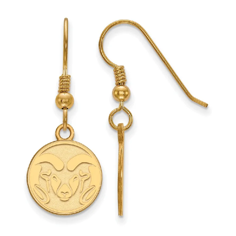 chic earrings for women -14k Gold Plated Silver Colorado State University Dangle Earring