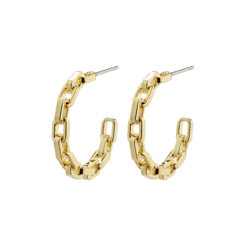 gold hoop earrings for women -EIRA cable chain hoop earrings gold-plated