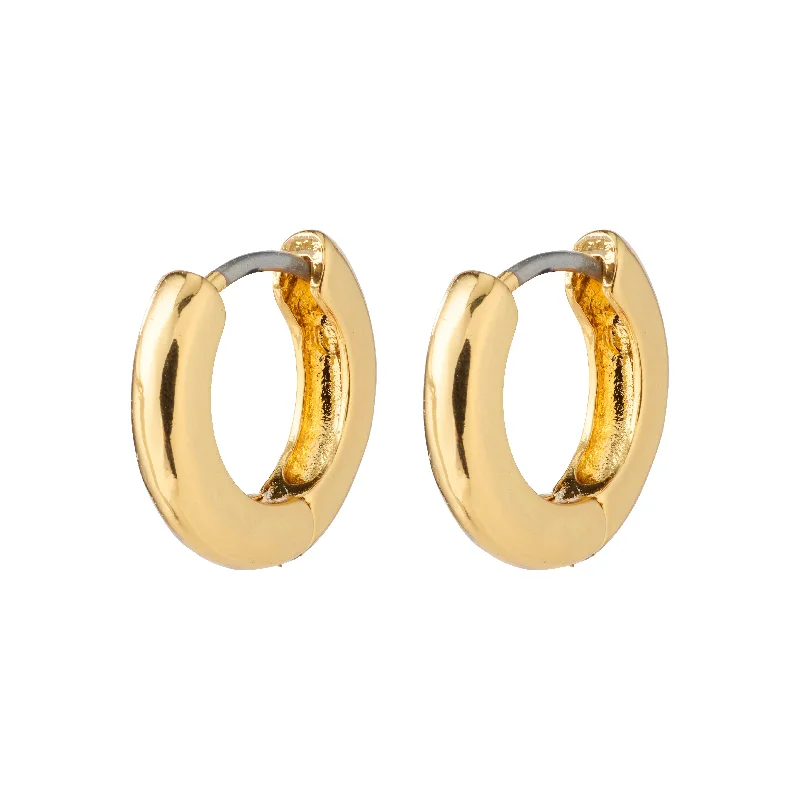 bright gemstone earrings for women -FRANCIS chunky mini huggie hoop earrings gold-plated