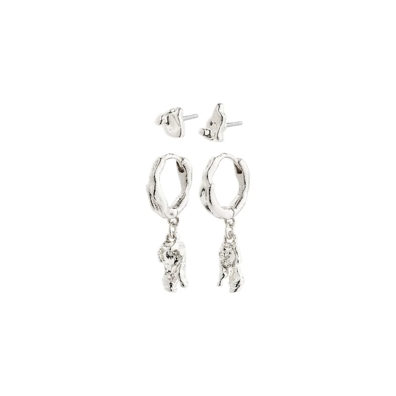 dangle earrings for women -SEA earrings, 2-in-1 set, silver-plated