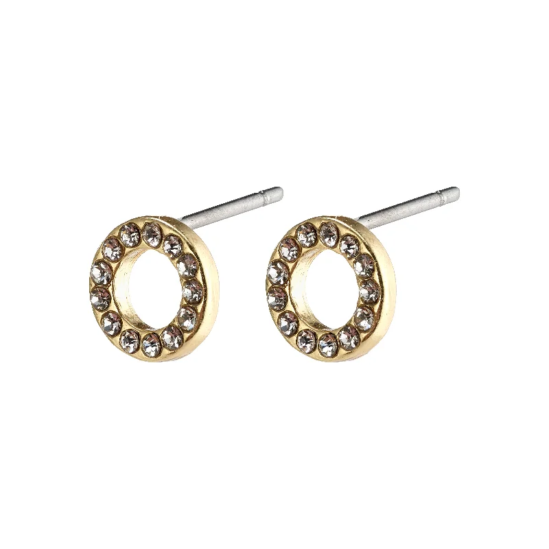 luxury earrings for women -TESSA crystal halo earrings gold-plated