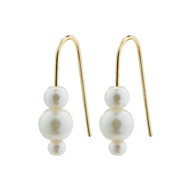 elegant earrings for women -ELBERTA pearl earrings gold-plated