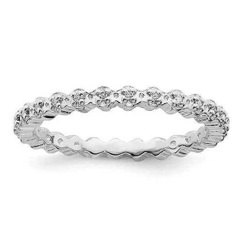 handmade gold necklaces for women -Sterling Silver Stackable Expressions Diamond Eternity Ring