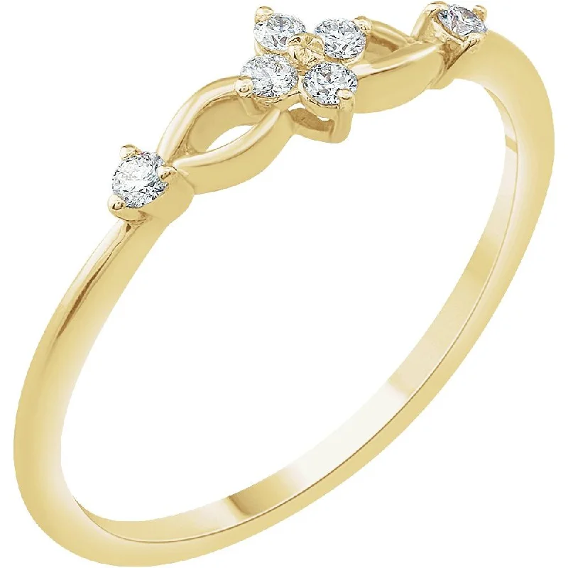 anniversary gift necklaces for women -14K Yellow Gold 1/10 CTW Natural Diamond Promise Ring