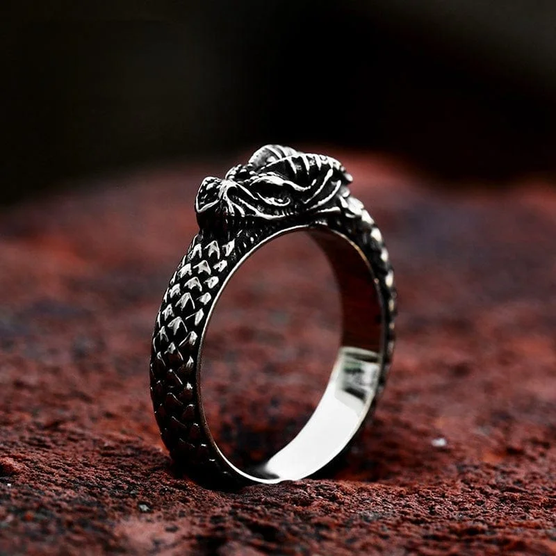 eternity rings for women -Men's Punk Ouroboros Ring