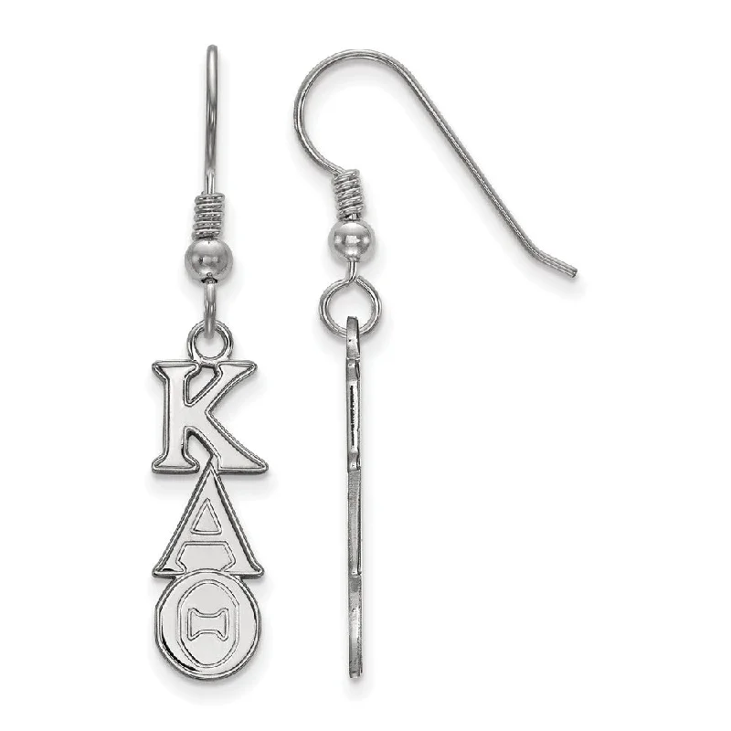 gold drop earrings for women -Sterling Silver Kappa Alpha Theta Dangle Small Earrings