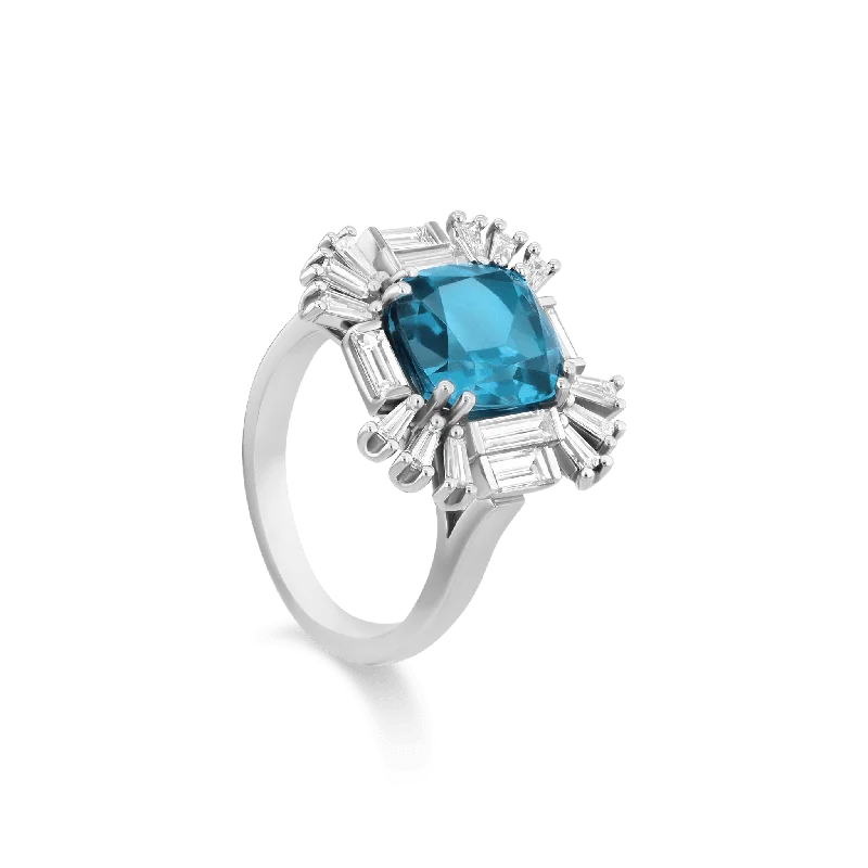 minimal engagement rings for women -Blue Aurora Ring