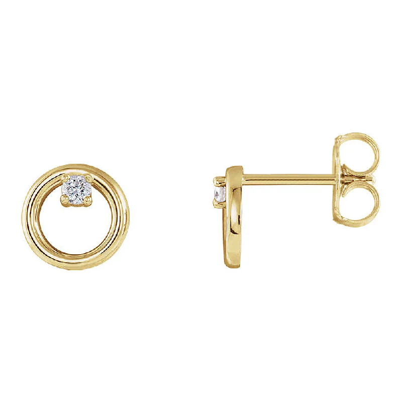 simple stud earrings for women -7.25mm 14k Yellow Gold .06 CTW (G-H, I1) Diamond Circle Post Earrings