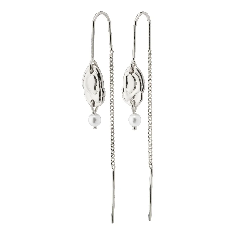 heart-shaped earrings for women -EMILIE chain earrings silver-plated