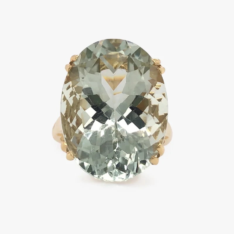 opal rings for women -Green Amethyst Ring