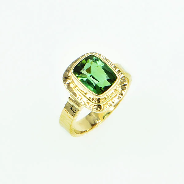 wedding rings for women -Afghan Green Tourmaline Ring