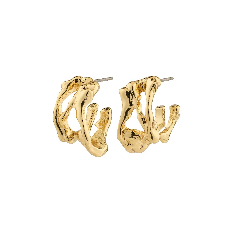 vintage-style earrings for women -FOTINI hoop earrings gold-plated