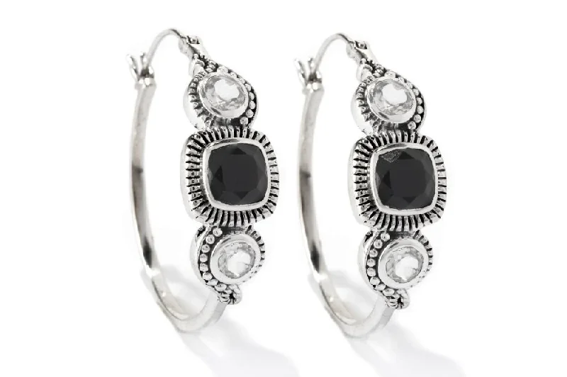 minimal earrings for women -Alice Hoops- Onyx