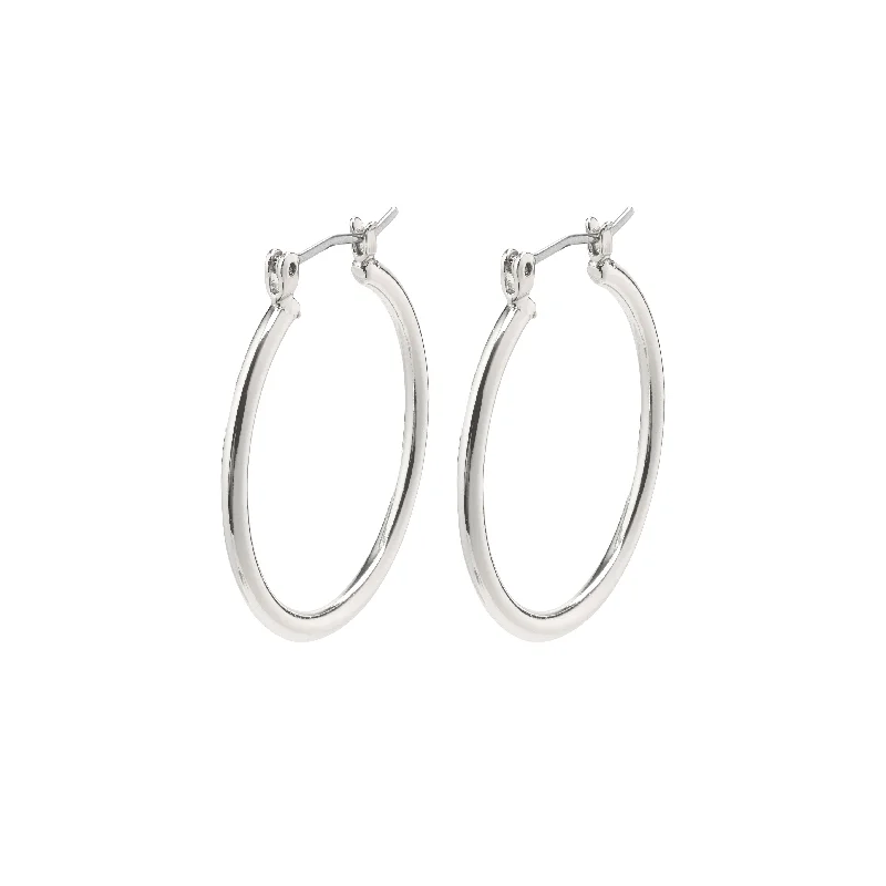 bridal drop earrings for women -LAYLA medium hoop earrings silver-plated